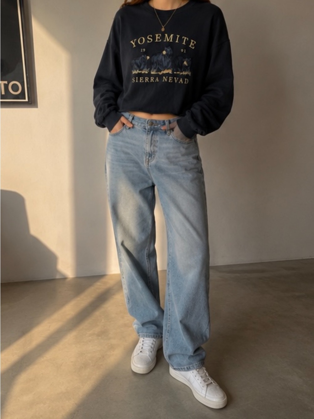 Brandy Melville Navy Sweatshirt - Picture 2 of 4